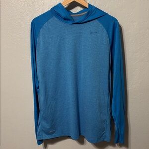 Nike Large Blue Dri-FIT T-Shirt Hoodie Pullover Sweatshirt Lightweight Stripe